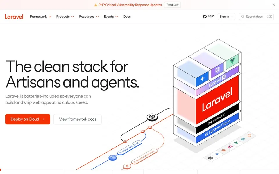 Laravel website screenshot
