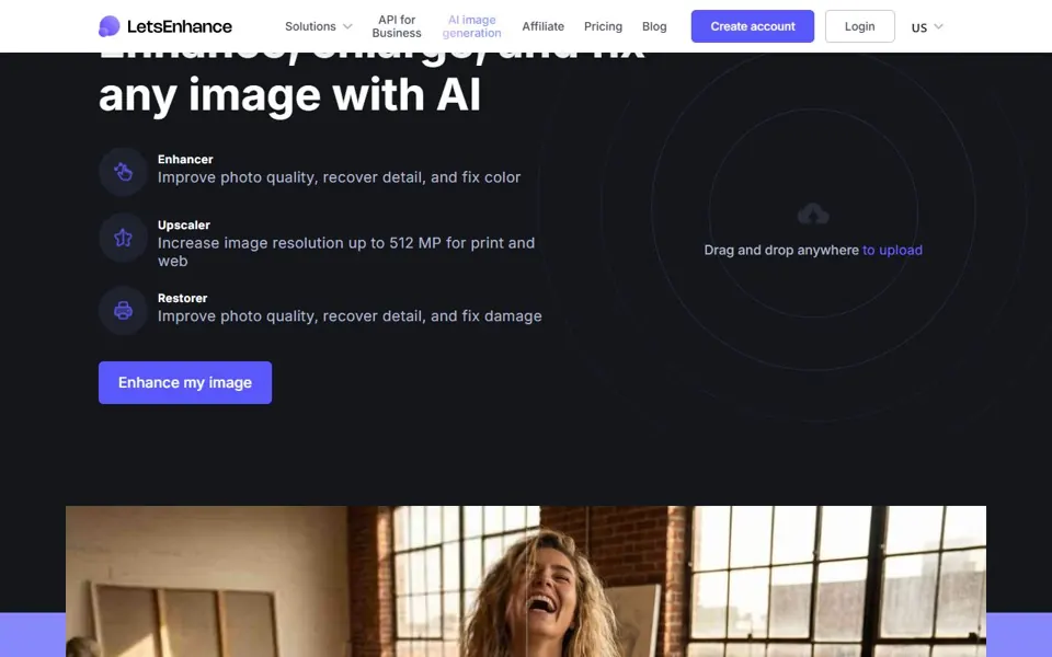 Let's Enhance website screenshot