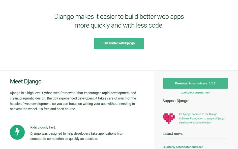 Django website screenshot