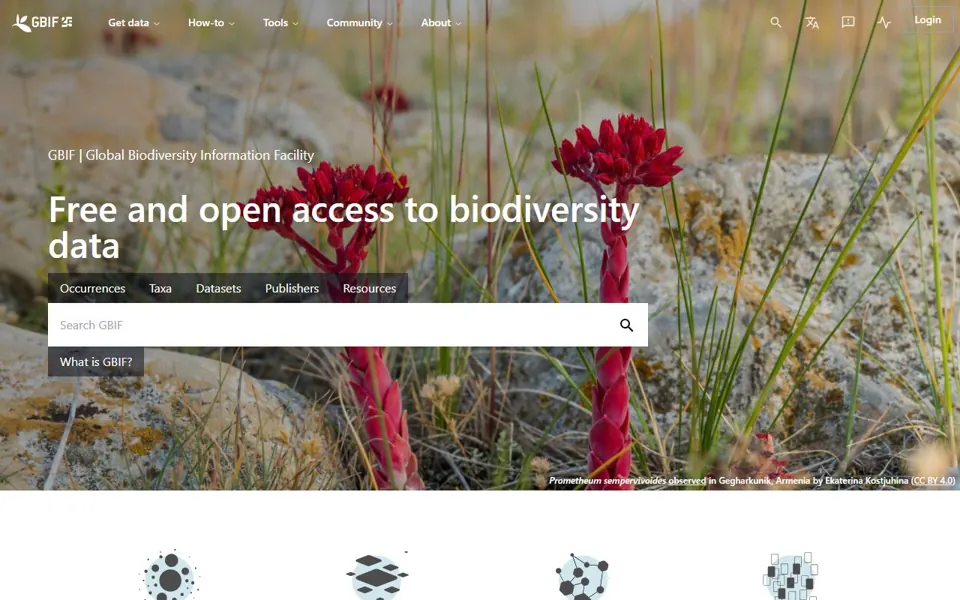 GBIF website screenshot