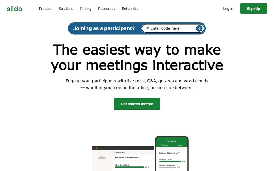 Slido website screenshot