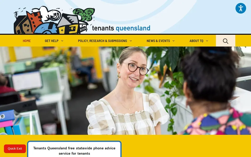Tenants Queensland website screenshot