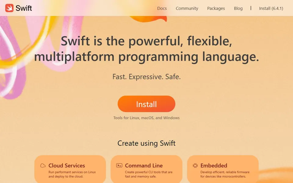 Swift website screenshot