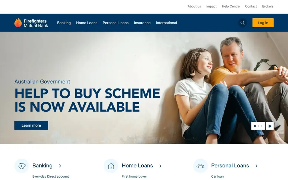 Firefighters Mutual Bank website screenshot