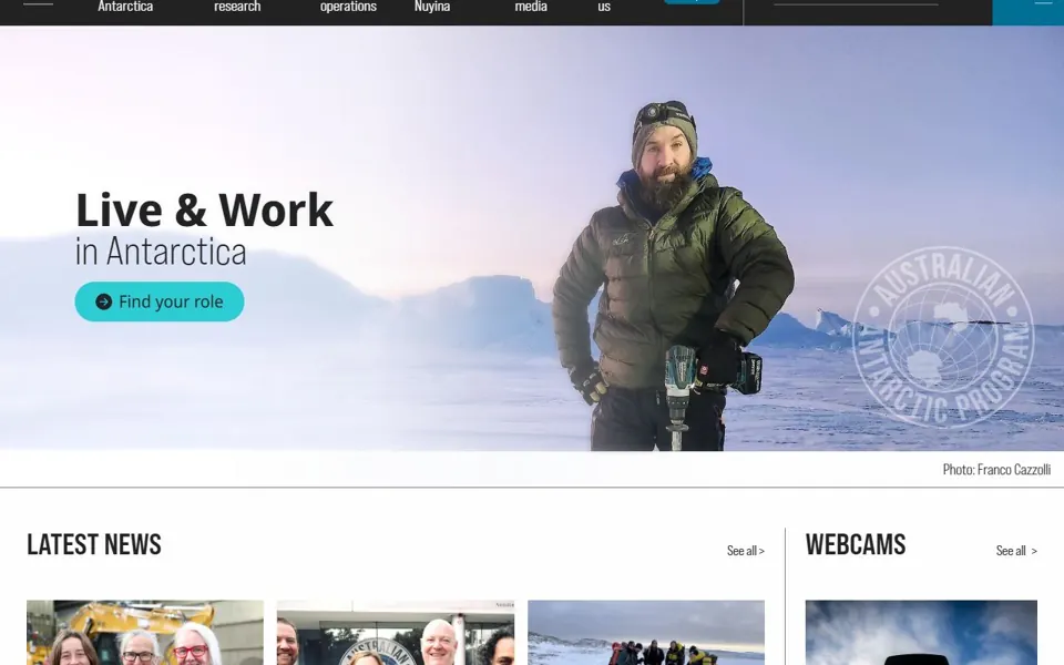 Australian Antarctic Division website screenshot