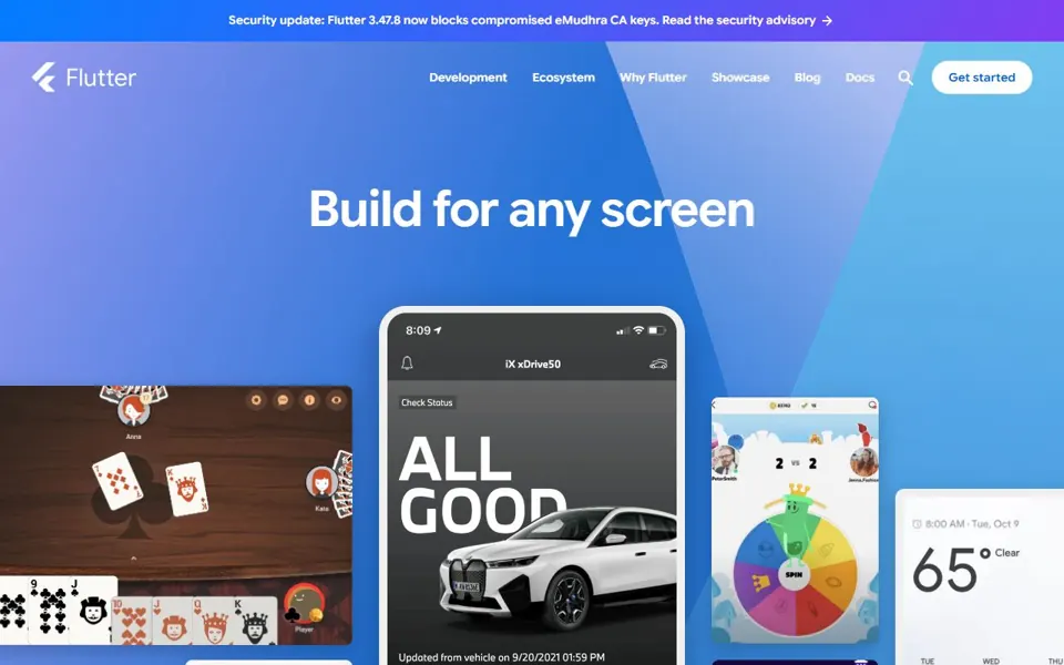 Flutter website screenshot