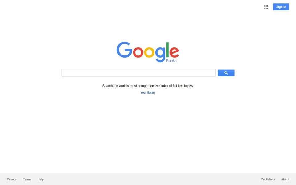 Google Books website screenshot
