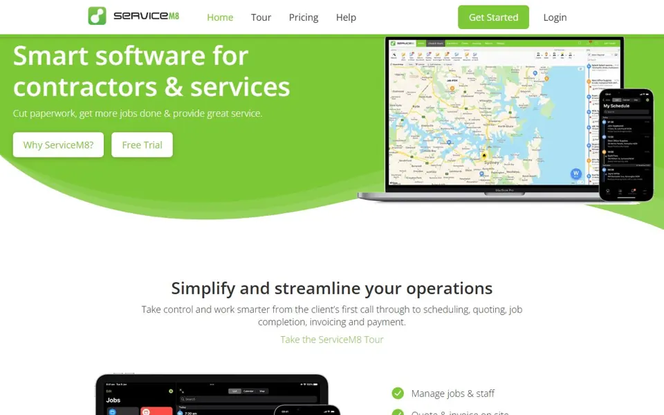 ServiceM8 website screenshot