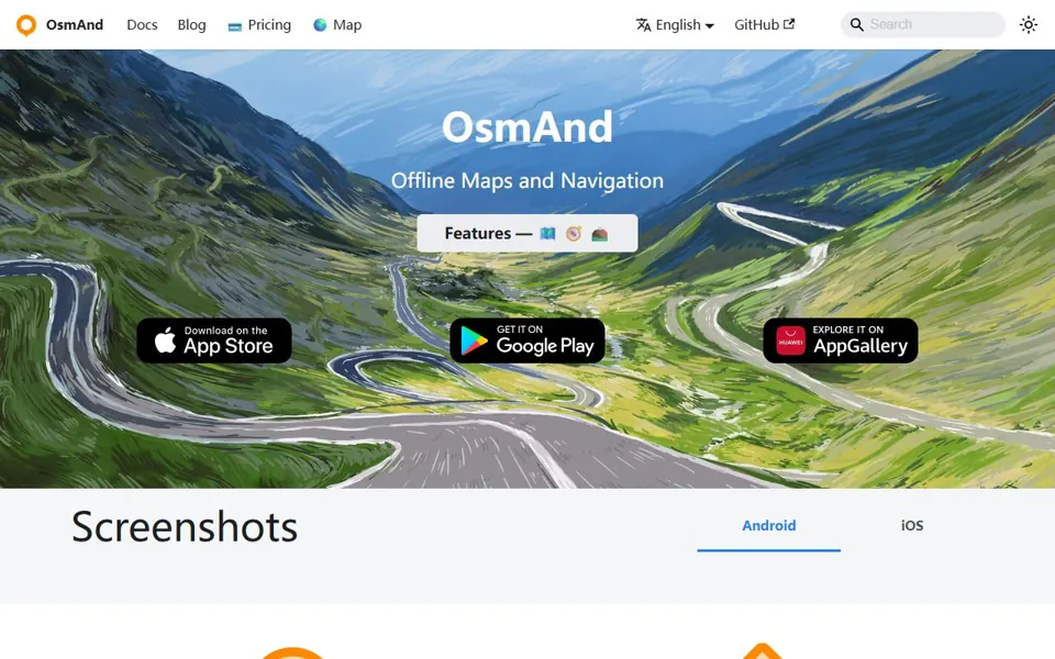 OsmAnd website screenshot