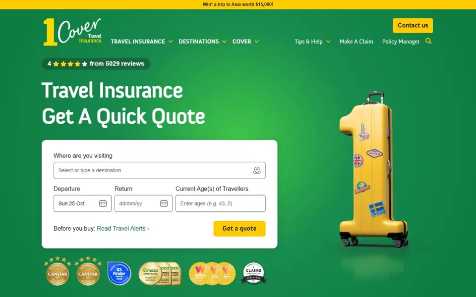 1Cover website screenshot