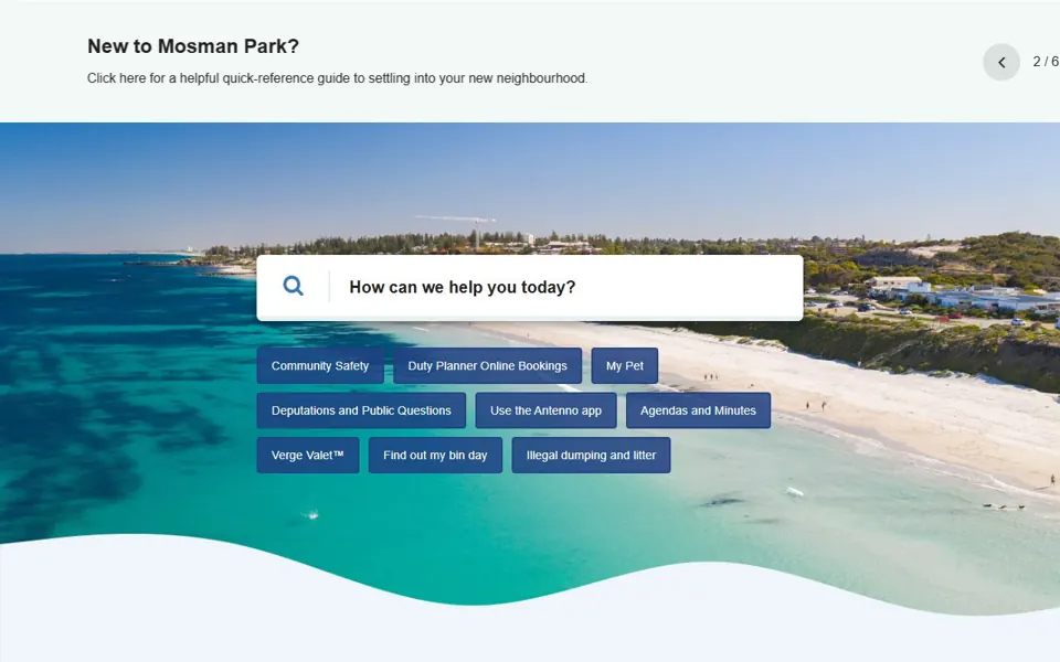 Town of Mosman Park website screenshot