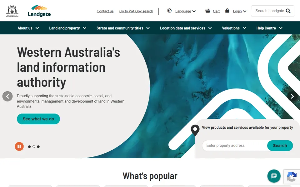 Landgate website screenshot