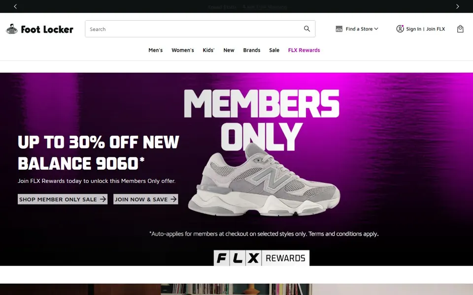 Foot Locker Australia website screenshot