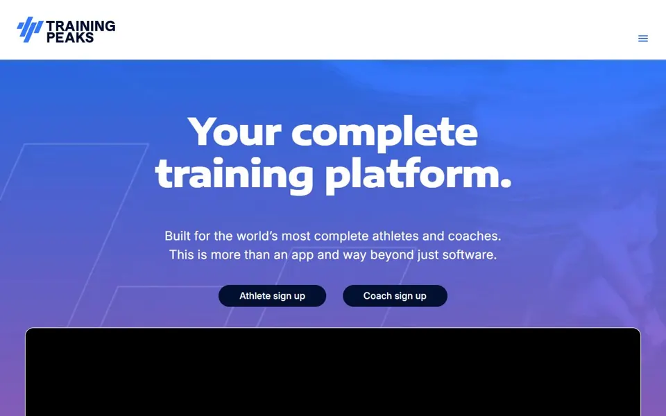 TrainingPeaks website screenshot