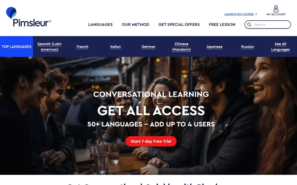 Pimsleur website screenshot