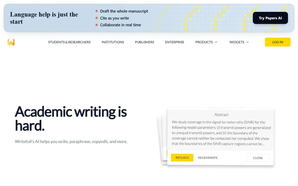 Writefull website screenshot