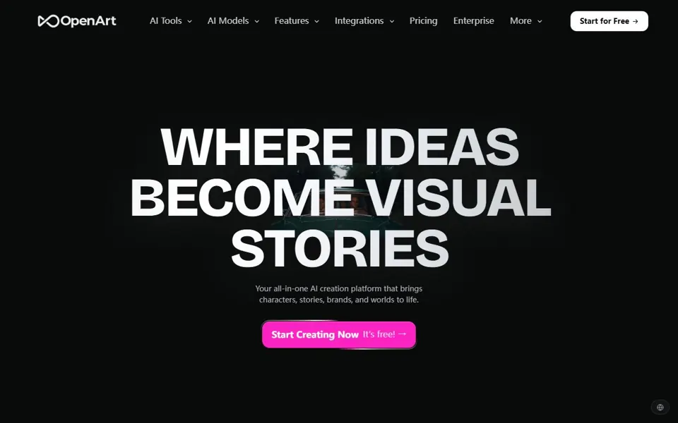 OpenArt website screenshot