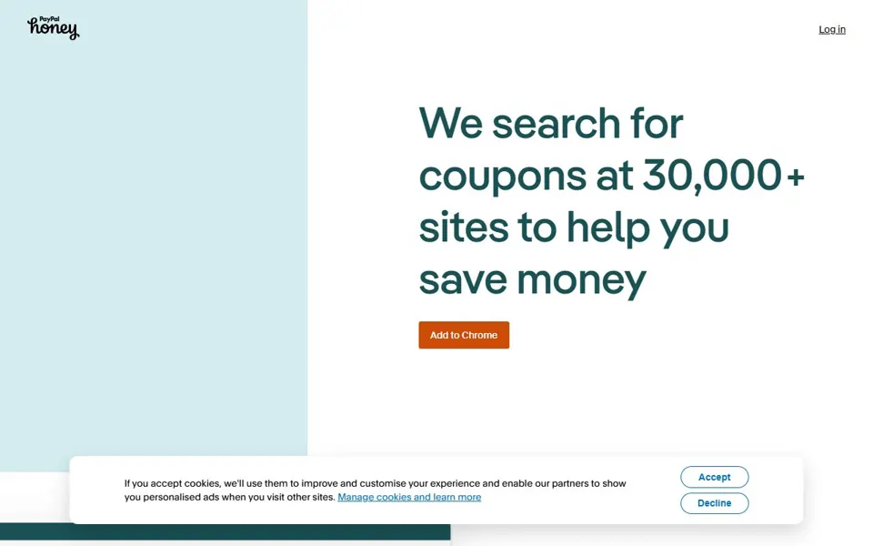 Honey website screenshot