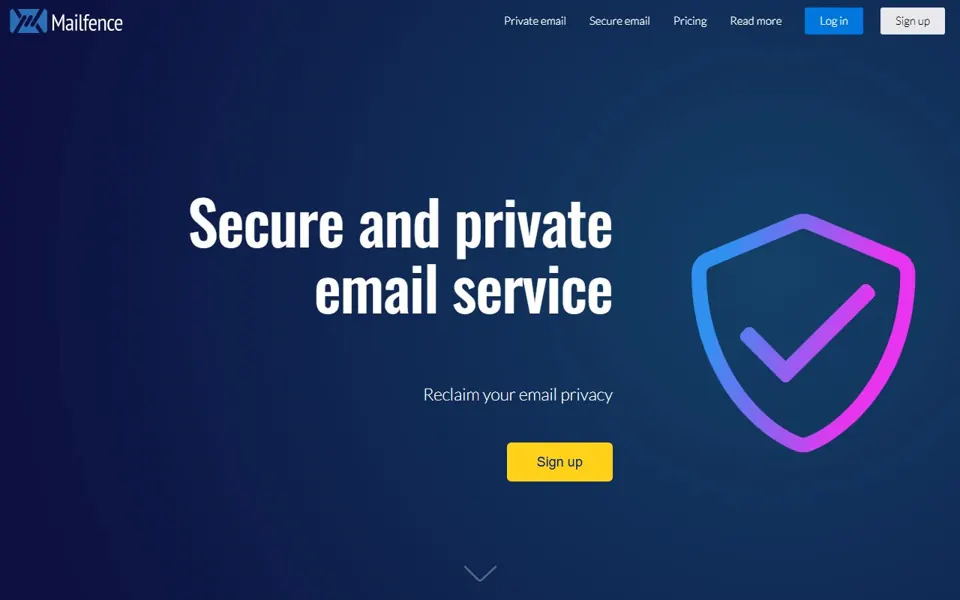 Mailfence website screenshot