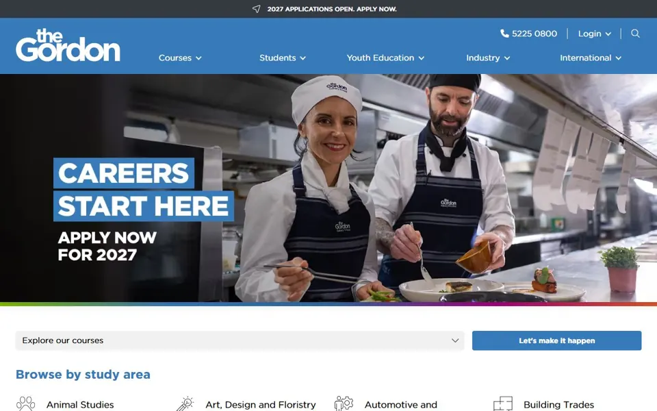 The Gordon website screenshot