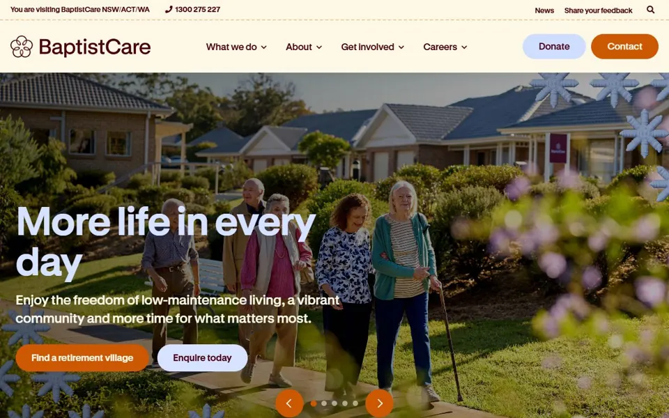 BaptistCare website screenshot