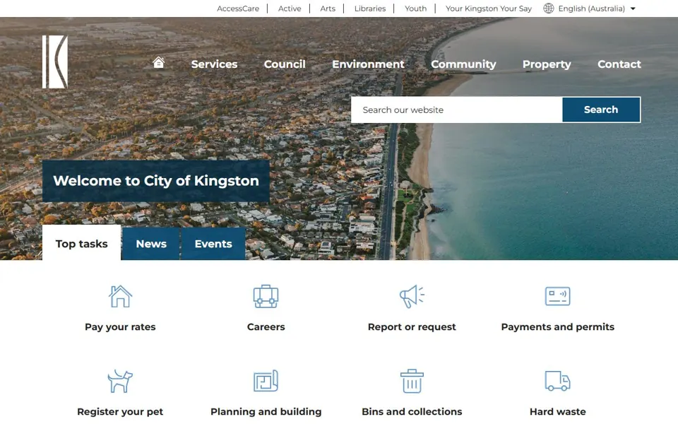 City of Kingston website screenshot