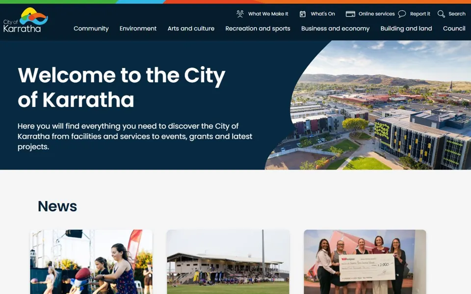 City of Karratha website screenshot