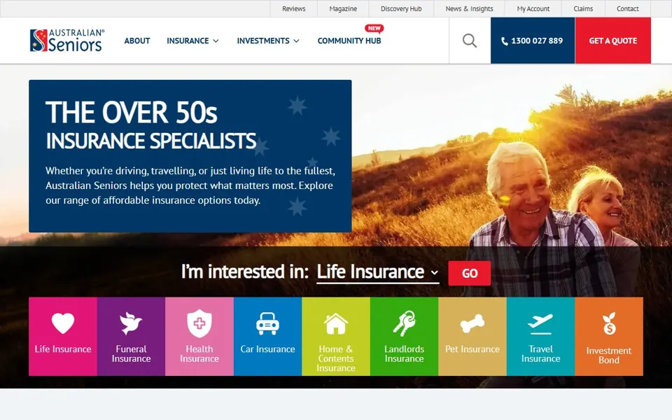 Australian Seniors website screenshot