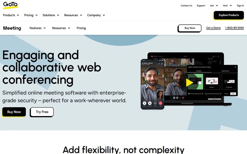 GoTo Meeting website screenshot