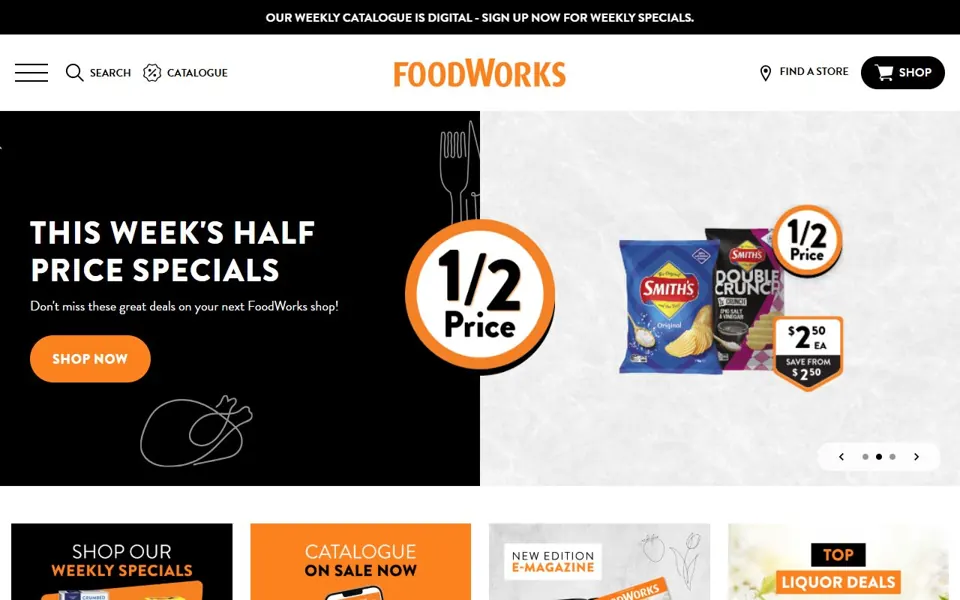 FoodWorks website screenshot
