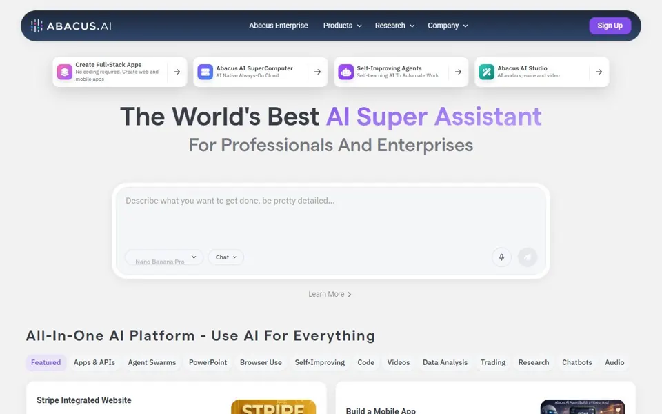 Abacus.AI website screenshot