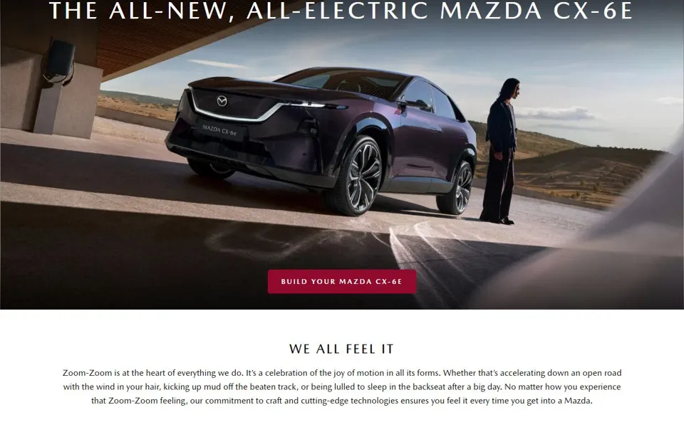 Mazda Australia website screenshot