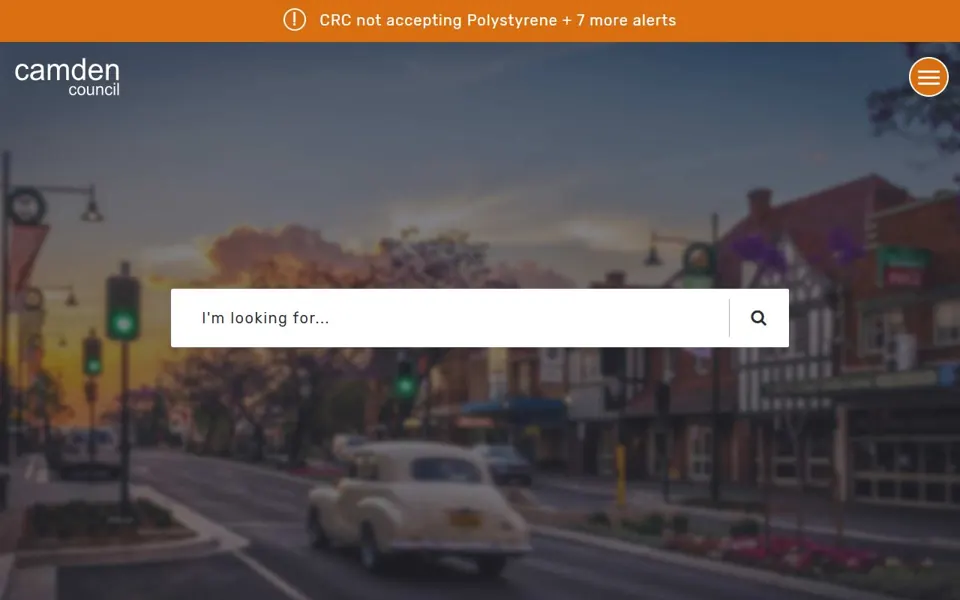Camden Council website screenshot