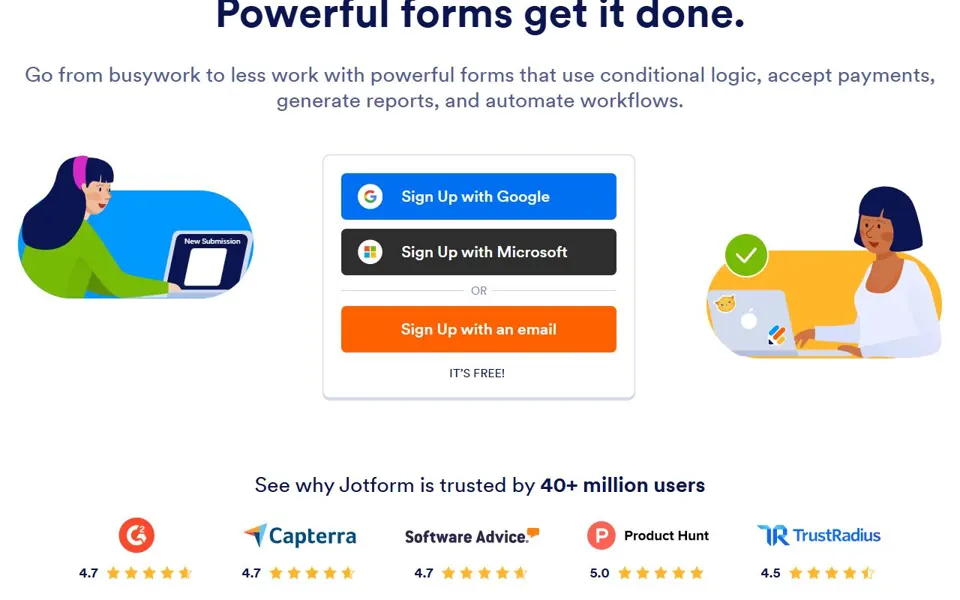 Jotform website screenshot