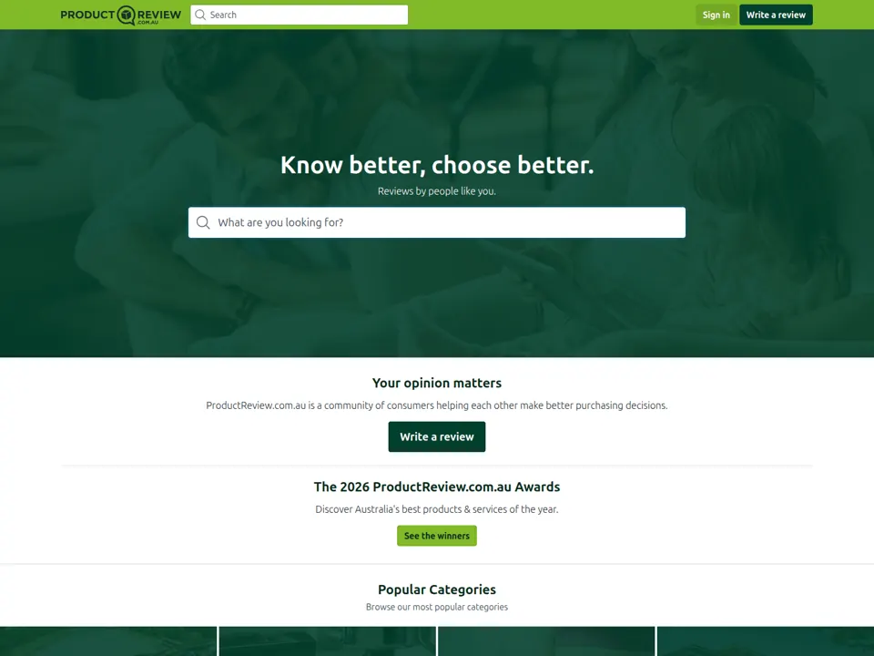 ProductReview.com.au website screenshot