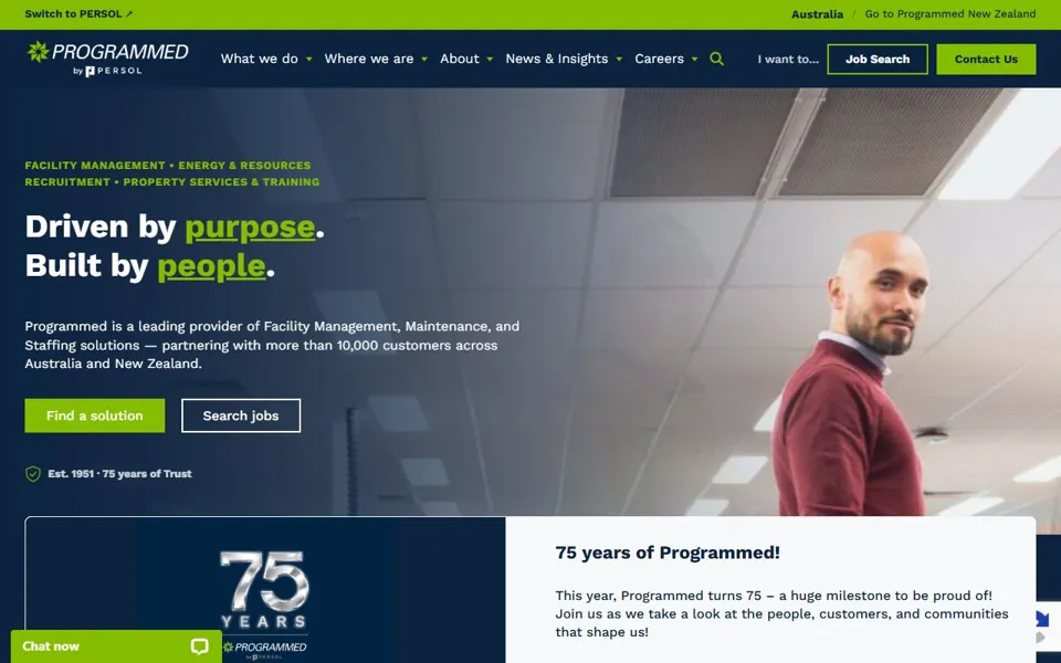 Programmed website screenshot