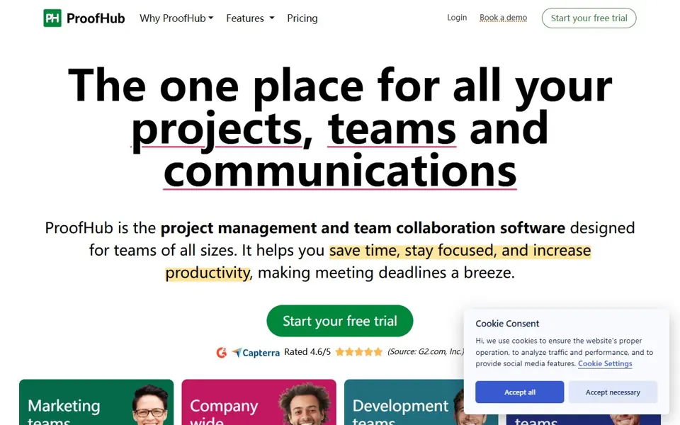 ProofHub website screenshot