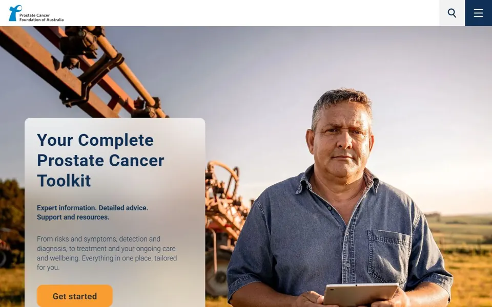 Prostate Cancer Foundation of Australia website screenshot