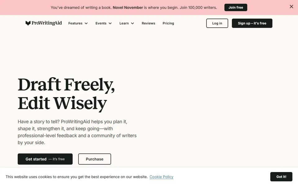 ProWritingAid · Website screenshot