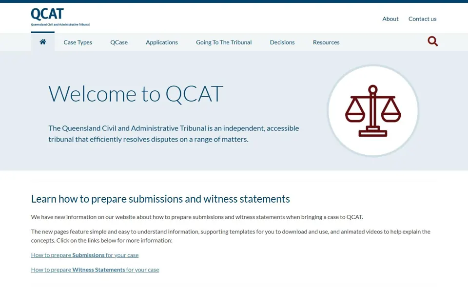 QCAT website screenshot