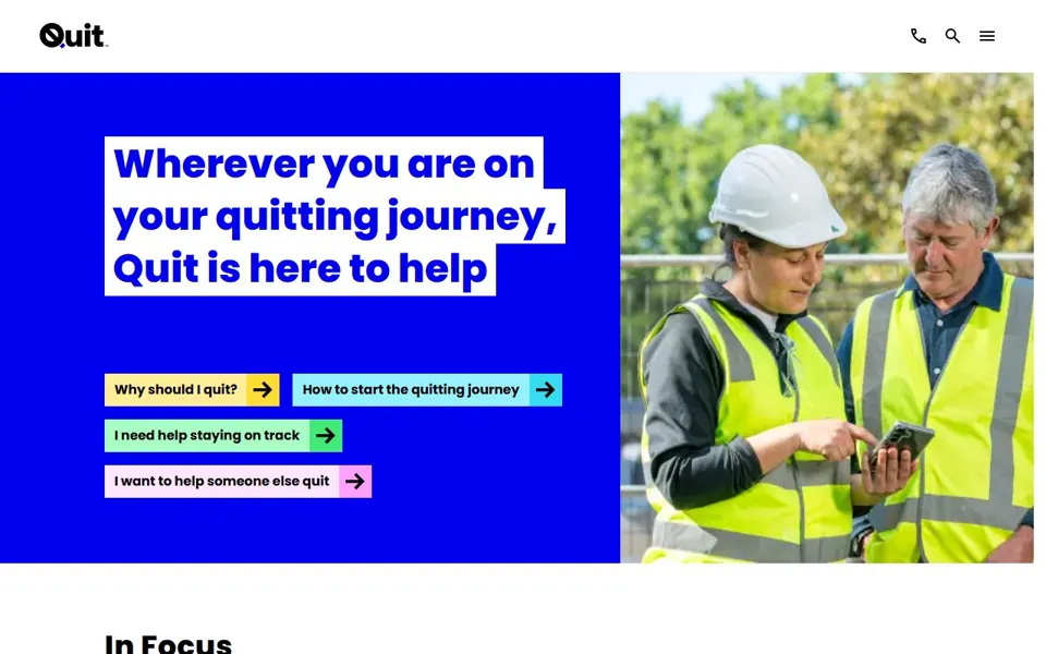 Quit website screenshot