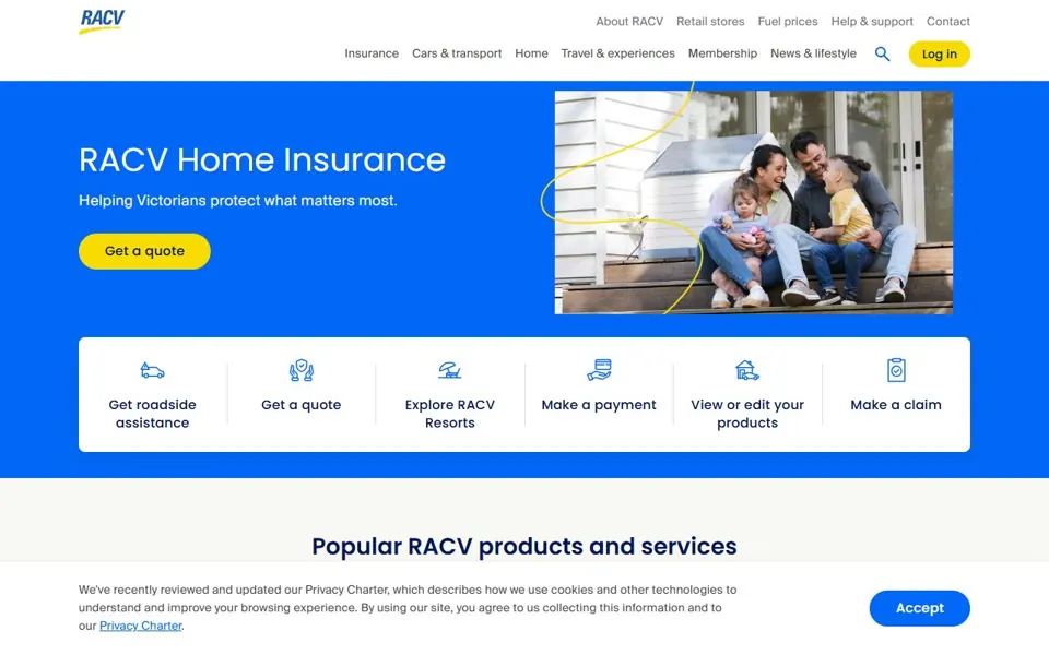 RACV website screenshot
