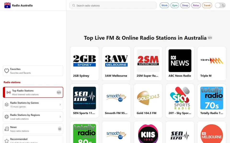 Radio Australia Online website screenshot