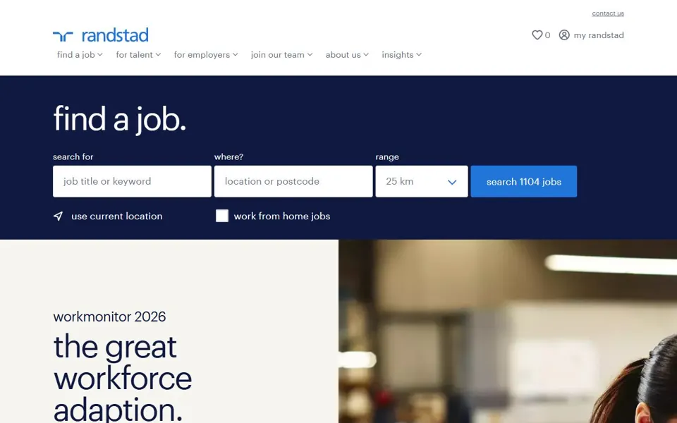Randstad Australia website screenshot