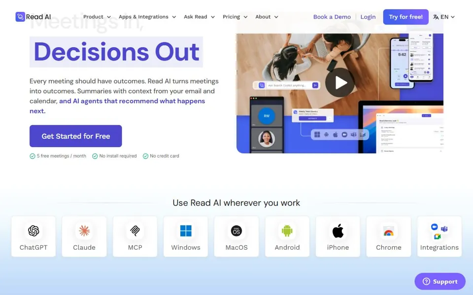 Read AI website screenshot