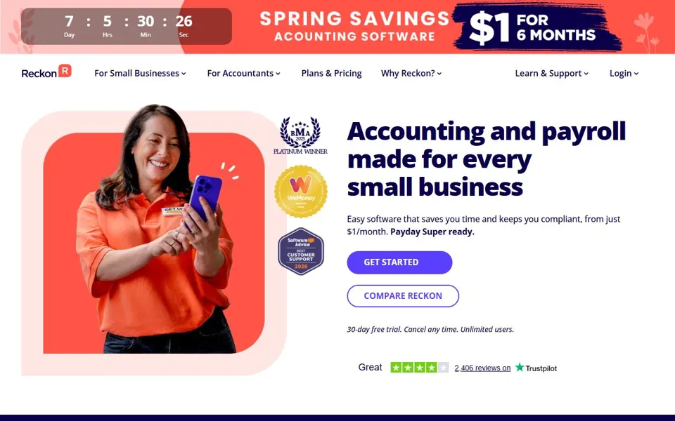 Reckon website screenshot