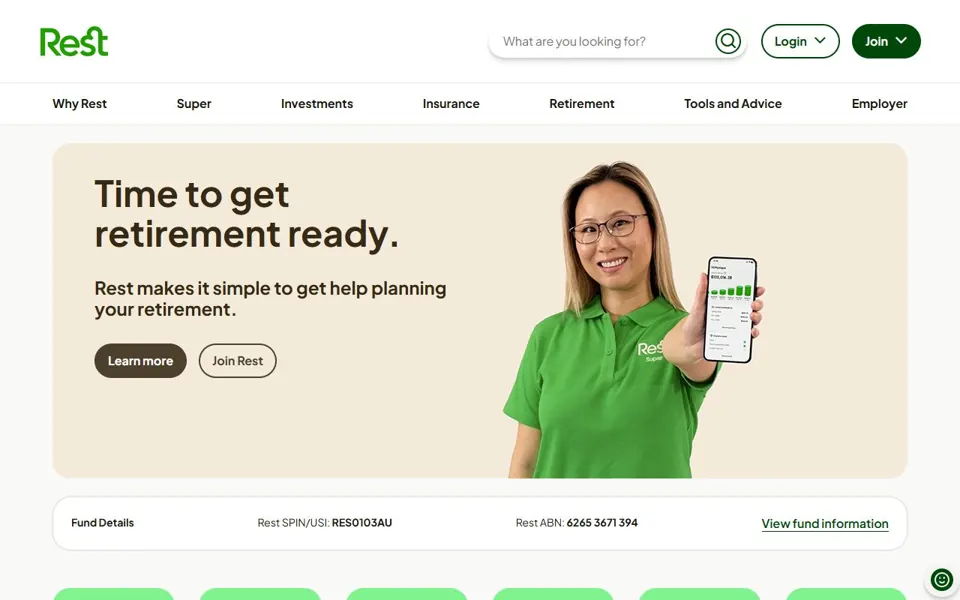 Rest website screenshot