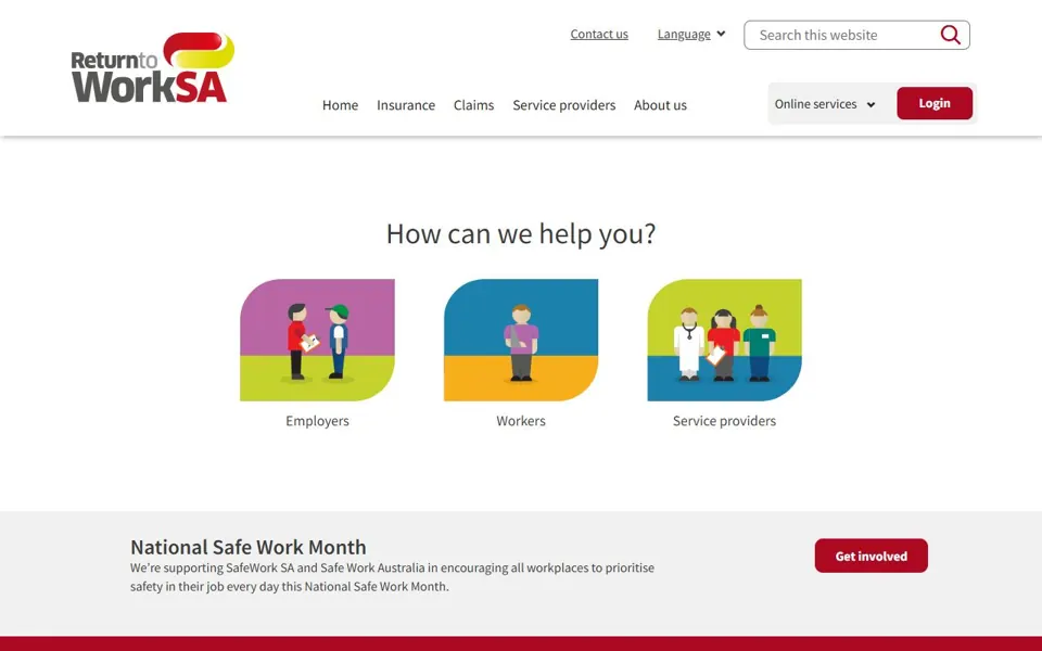 ReturnToWorkSA website screenshot