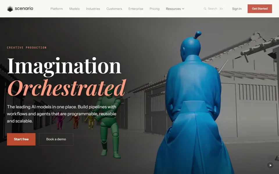 Scenario website screenshot
