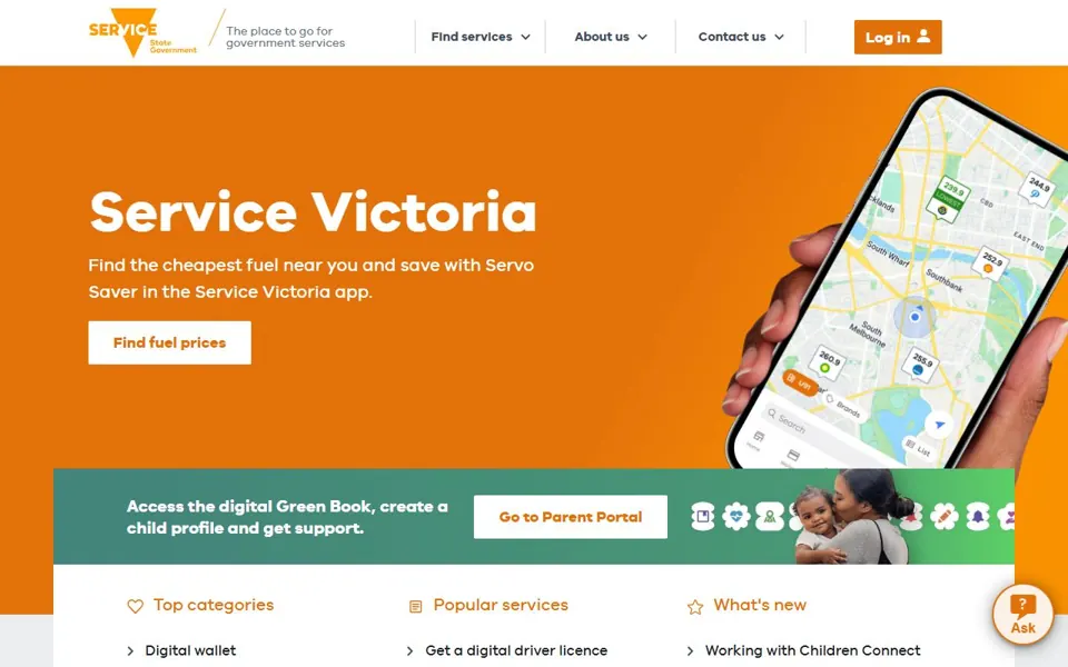 Service Victoria website screenshot